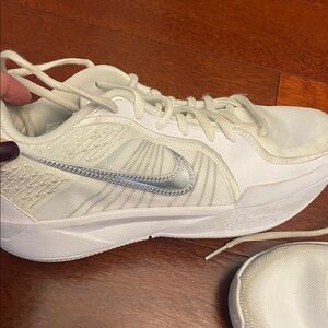 Nike Youth White and Gray Sabrina Basketball shoes